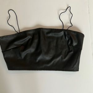 Shein PU leather crop top